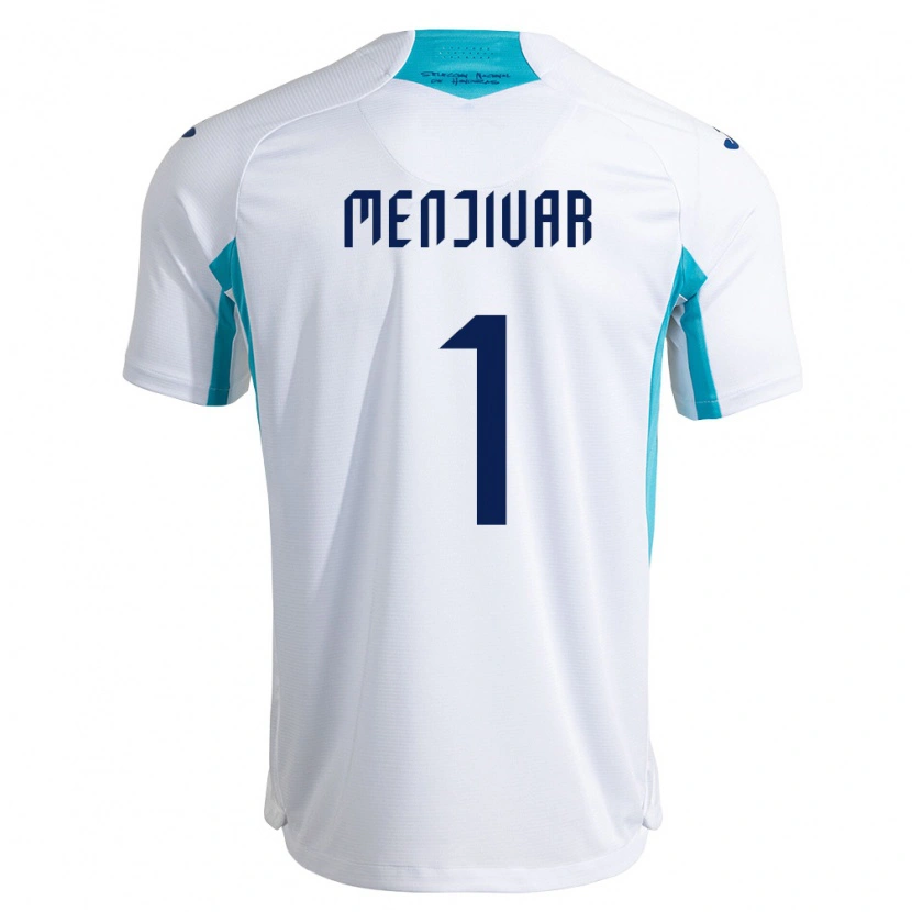 Danxen Dětské Honduras Edrick Menjívar #1 Bílá Modrá Nebeská Modrá Domů Hráčské Dresy 26-28 Dres