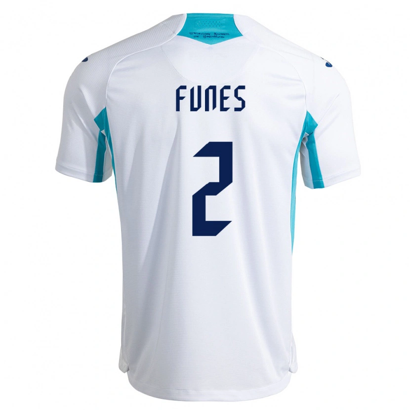 Danxen Dětské Honduras Kevin Funes #2 Bílá Modrá Nebeská Modrá Domů Hráčské Dresy 26-28 Dres