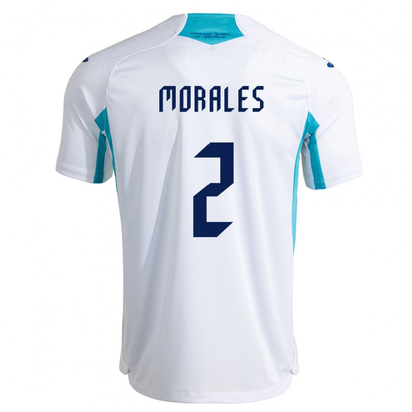 Danxen Dětské Honduras Yensel Morales #2 Bílá Modrá Nebeská Modrá Domů Hráčské Dresy 26-28 Dres