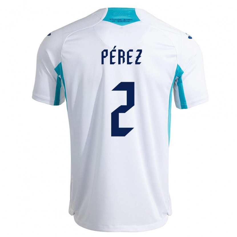 Danxen Dětské Honduras Kevin Pérez #2 Bílá Modrá Nebeská Modrá Domů Hráčské Dresy 26-28 Dres