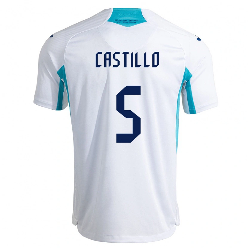 Danxen Dětské Honduras Jeferson Castillo #5 Bílá Modrá Nebeská Modrá Domů Hráčské Dresy 26-28 Dres