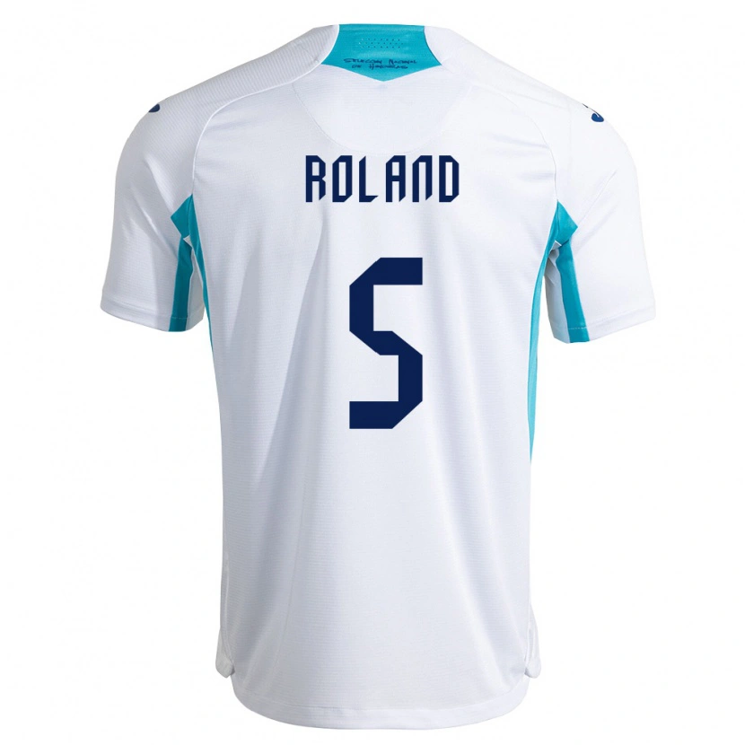 Danxen Dětské Honduras Daniel Roland #5 Bílá Modrá Nebeská Modrá Domů Hráčské Dresy 26-28 Dres