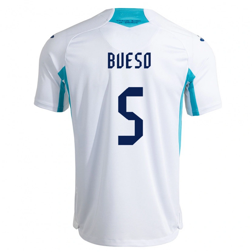 Danxen Dětské Honduras Jonathan Bueso #5 Bílá Modrá Nebeská Modrá Domů Hráčské Dresy 26-28 Dres