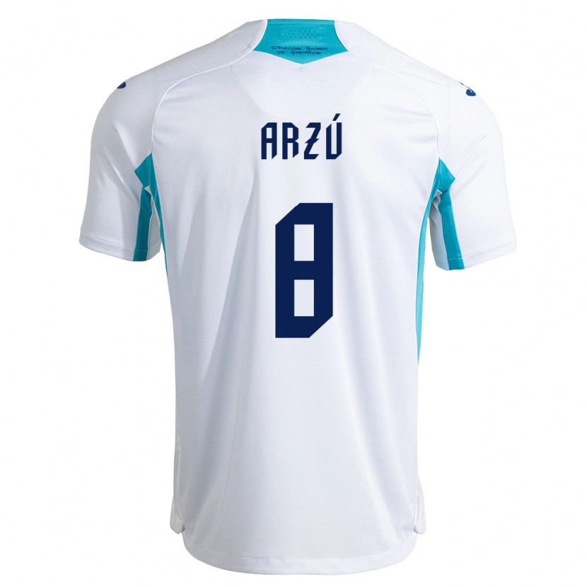 Danxen Dětské Honduras Yeiron Arzú #8 Bílá Modrá Nebeská Modrá Domů Hráčské Dresy 26-28 Dres