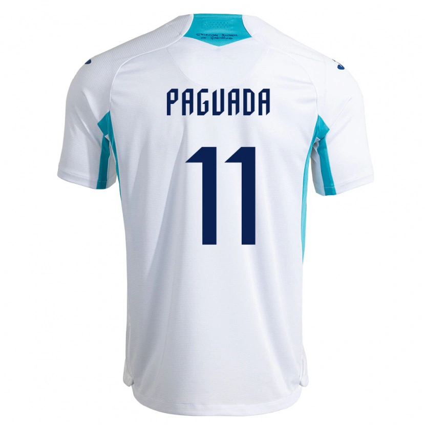 Danxen Dětské Honduras Didier Paguada #11 Bílá Modrá Nebeská Modrá Domů Hráčské Dresy 26-28 Dres
