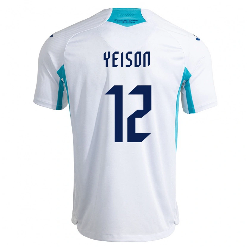 Danxen Dětské Honduras Yeison Mejía #12 Bílá Modrá Nebeská Modrá Domů Hráčské Dresy 26-28 Dres
