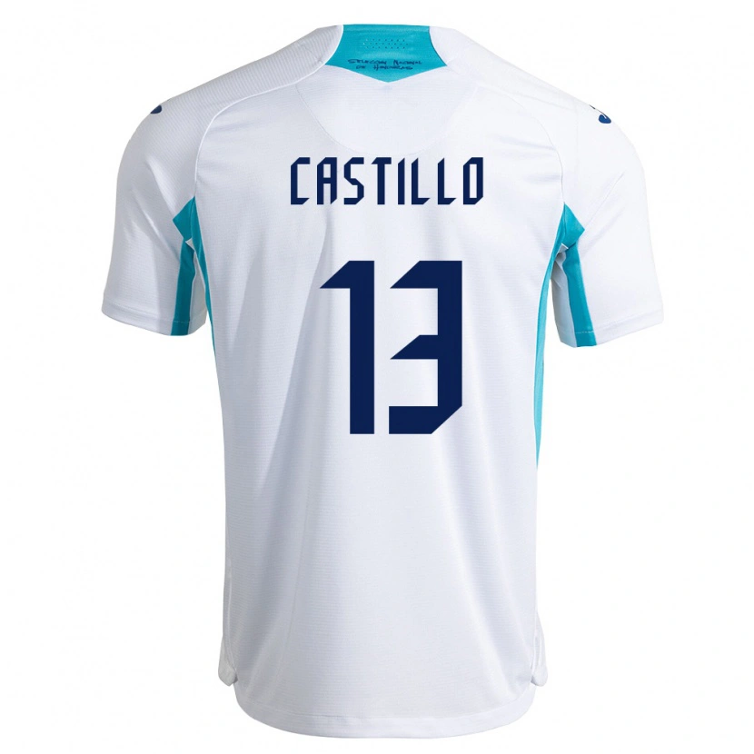 Danxen Dětské Honduras Miguel Castillo #13 Bílá Modrá Nebeská Modrá Domů Hráčské Dresy 26-28 Dres