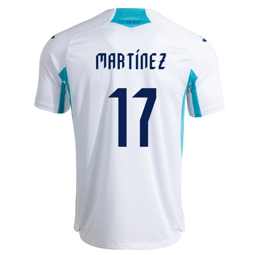 Danxen Dětské Honduras Juan Martínez #17 Bílá Modrá Nebeská Modrá Domů Hráčské Dresy 26-28 Dres