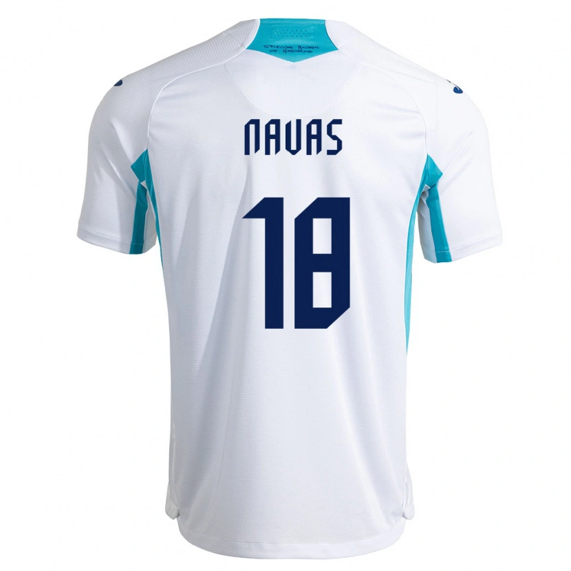 Danxen Dětské Honduras Johan Navas #18 Bílá Modrá Nebeská Modrá Domů Hráčské Dresy 26-28 Dres