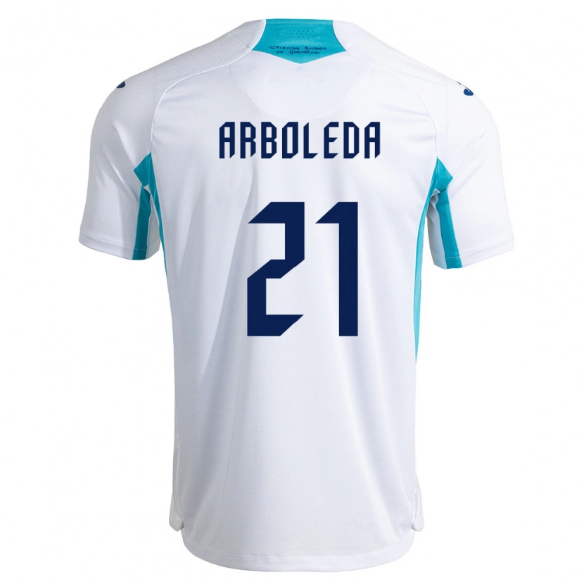Danxen Dětské Honduras Yustin Arboleda #21 Bílá Modrá Nebeská Modrá Domů Hráčské Dresy 26-28 Dres