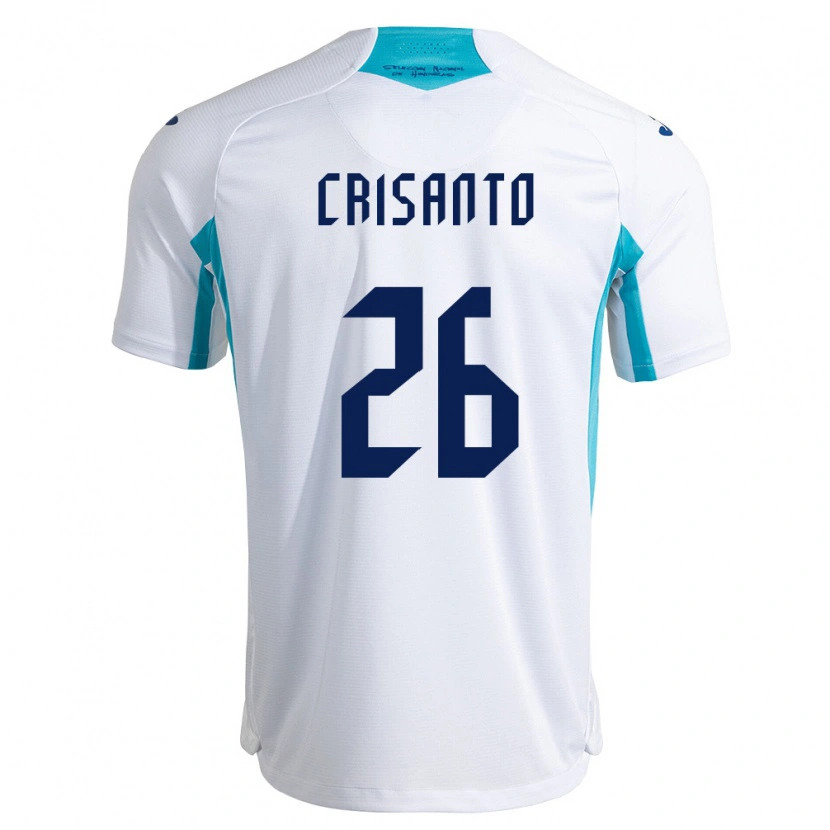 Danxen Dětské Honduras Luis Crisanto #26 Bílá Modrá Nebeská Modrá Domů Hráčské Dresy 26-28 Dres