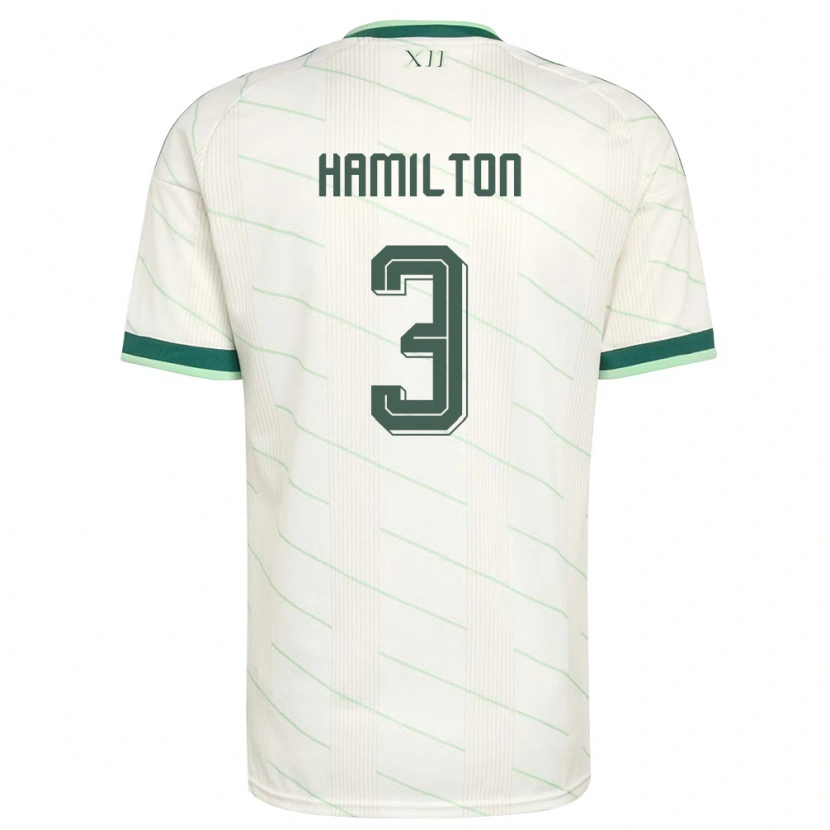 Danxen Dětské Severní Irsko Brendan Hamilton #3 Bílá Zelená Daleko Hráčské Dresy 26-28 Dres