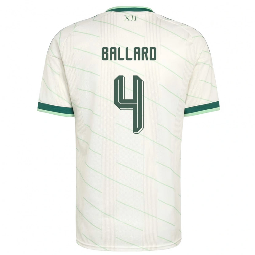 Danxen Dětské Severní Irsko Daniel Ballard #4 Bílá Zelená Daleko Hráčské Dresy 26-28 Dres