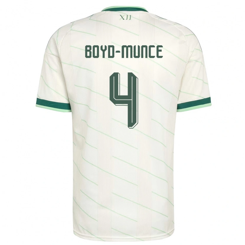 Danxen Dětské Severní Irsko Caolan Boyd-Munce #4 Bílá Zelená Daleko Hráčské Dresy 26-28 Dres