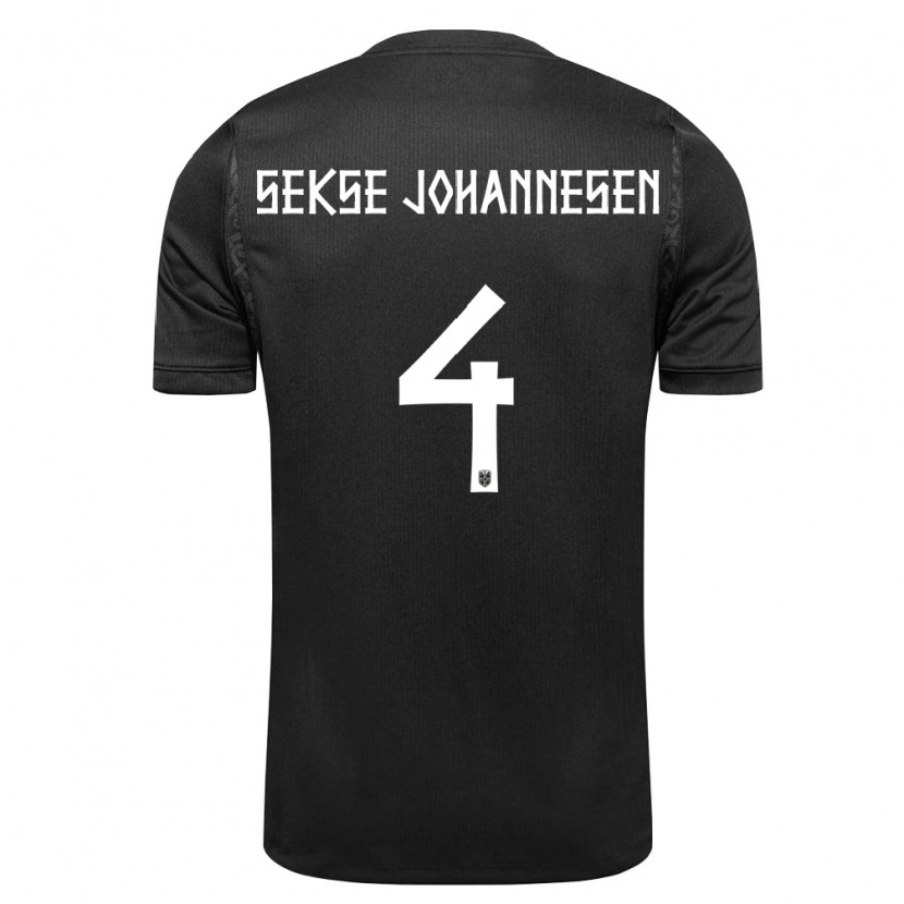 Danxen Dětské Norsko Mats Sekse Johannesen #4 Černá Daleko Hráčské Dresy 26-28 Dres