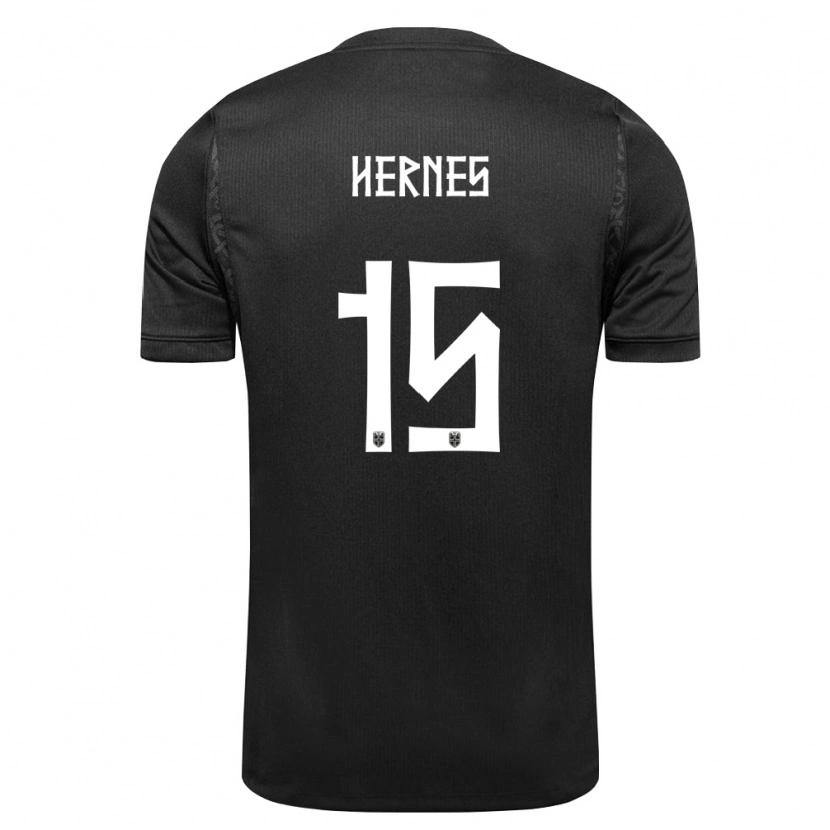 Danxen Dětské Norsko Travis Hernes #15 Černá Daleko Hráčské Dresy 26-28 Dres