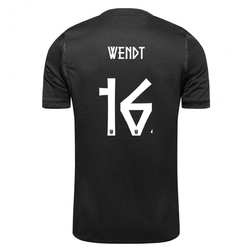 Danxen Dětské Norsko William Wendt #16 Černá Daleko Hráčské Dresy 26-28 Dres