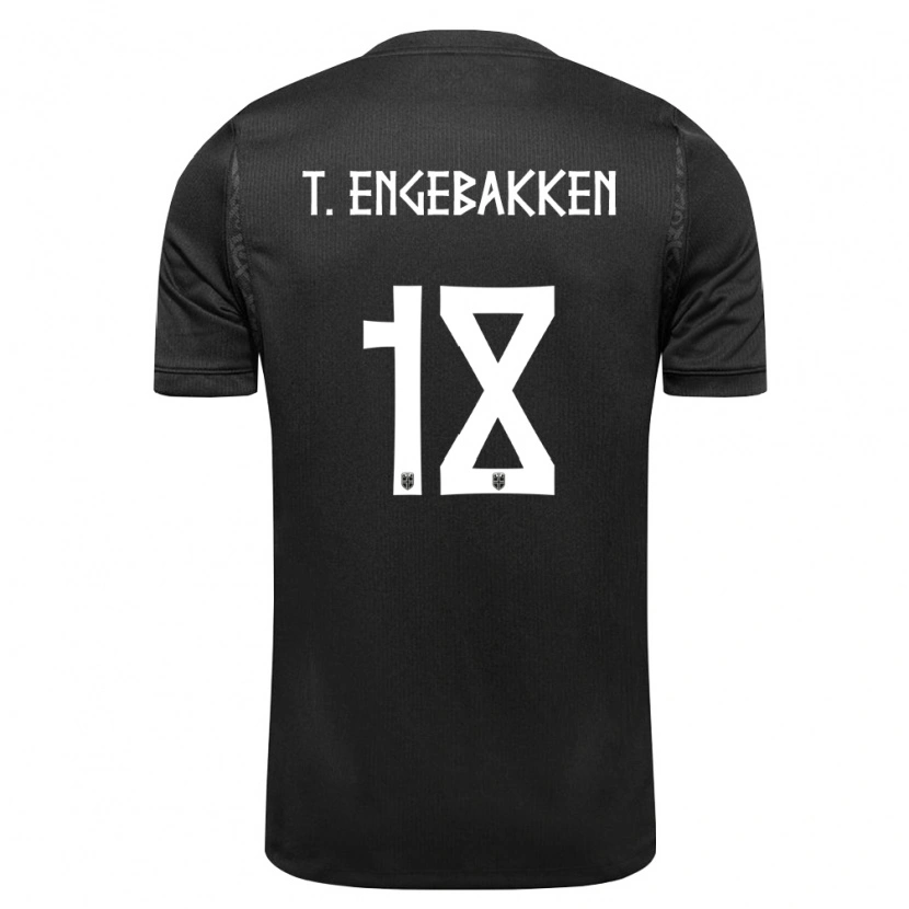Danxen Dětské Norsko Tinus Embergsrud Engebakken #18 Černá Daleko Hráčské Dresy 26-28 Dres