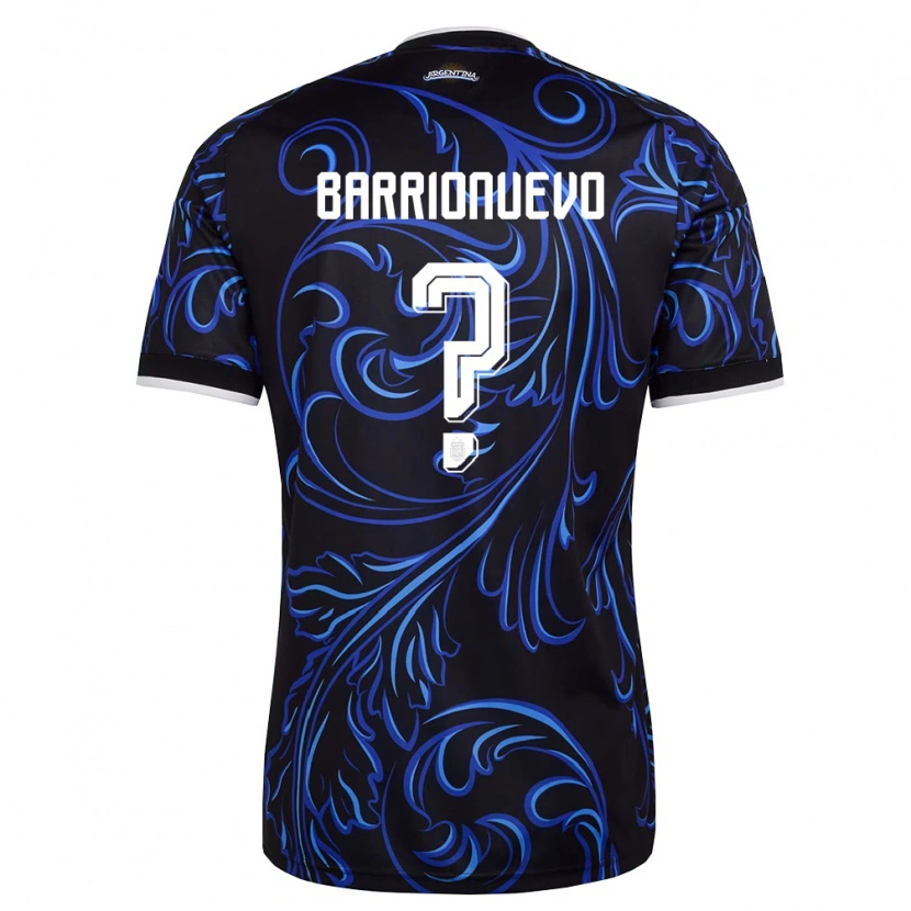 Danxen Dětské Argentina Emiliano Barrionuevo #0 Černá Bílá Nebeská Modrá Daleko Hráčské Dresy 26-28 Dres