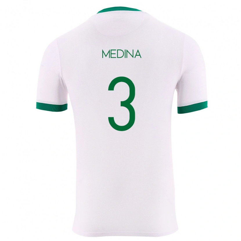 Danxen Dětské Bolívie Diego Medina #3 Bílá Zelená Červená Daleko Hráčské Dresy 26-28 Dres