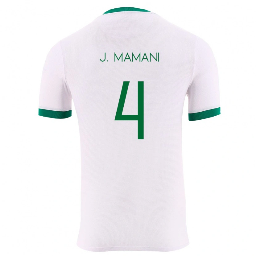 Danxen Dětské Bolívie Jhylian Mary Mamani #4 Bílá Zelená Červená Daleko Hráčské Dresy 26-28 Dres