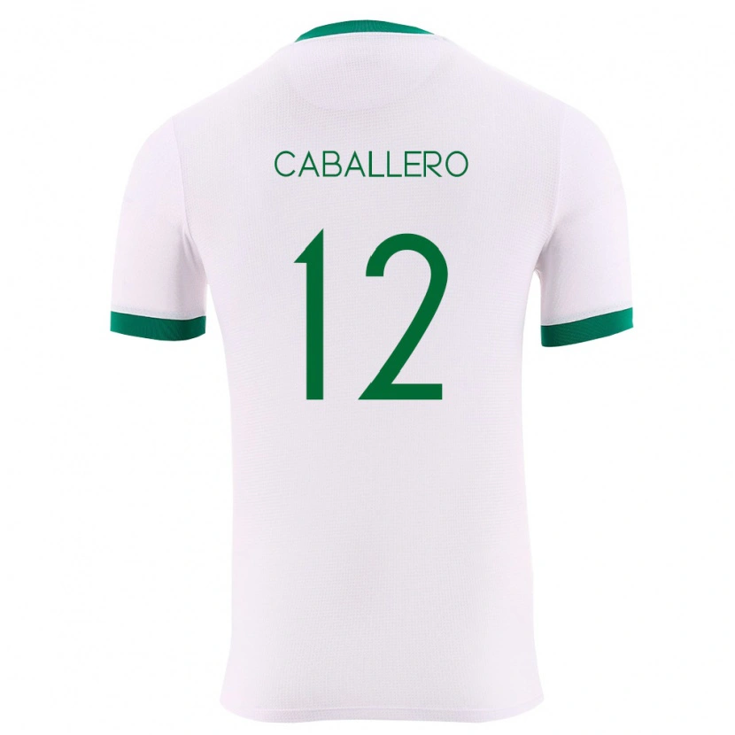 Danxen Dětské Bolívie Diego Caballero #12 Bílá Zelená Červená Daleko Hráčské Dresy 26-28 Dres