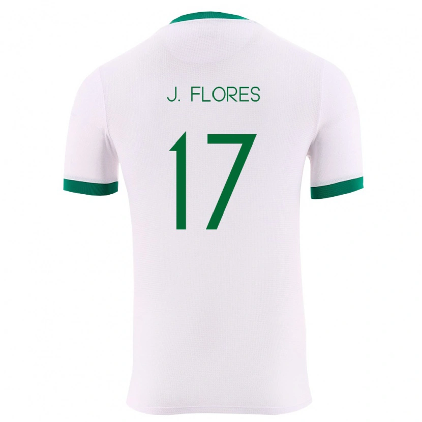 Danxen Dětské Bolívie José Flores #17 Bílá Zelená Červená Daleko Hráčské Dresy 26-28 Dres