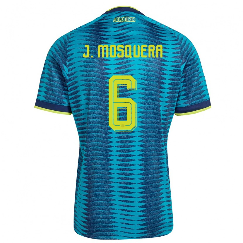Danxen Dětské Kolumbie Juan Mosquera #6 Modrá Námořnická Žlutá Daleko Hráčské Dresy 26-28 Dres