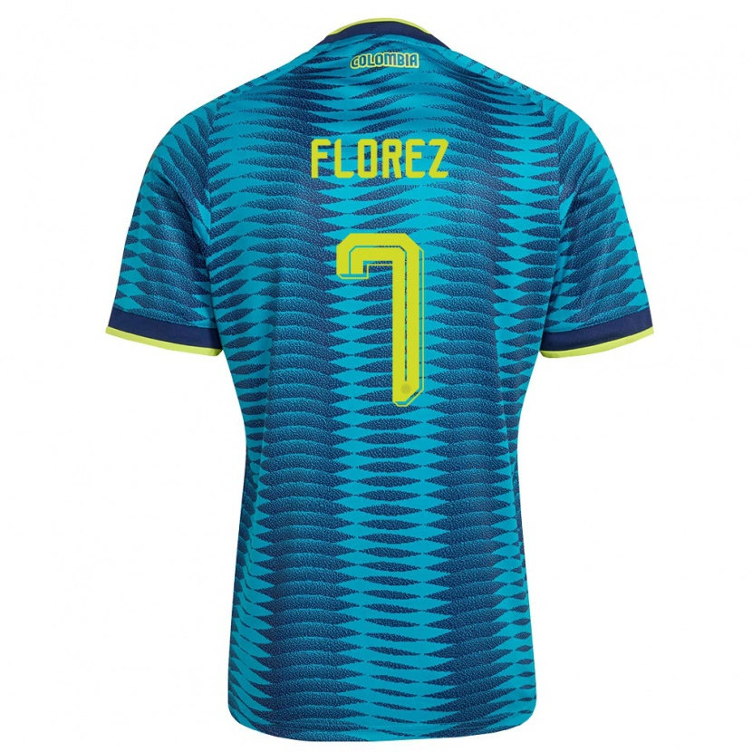Danxen Dětské Kolumbie Cristian Florez #7 Modrá Námořnická Žlutá Daleko Hráčské Dresy 26-28 Dres