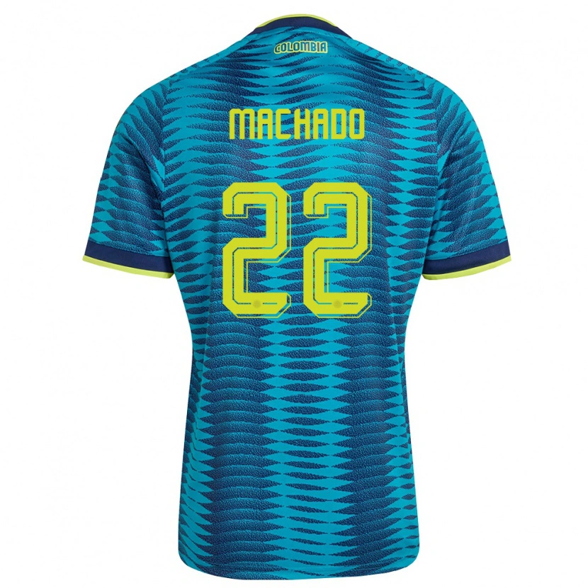 Danxen Dětské Kolumbie Deiver Machado #22 Modrá Námořnická Žlutá Daleko Hráčské Dresy 26-28 Dres