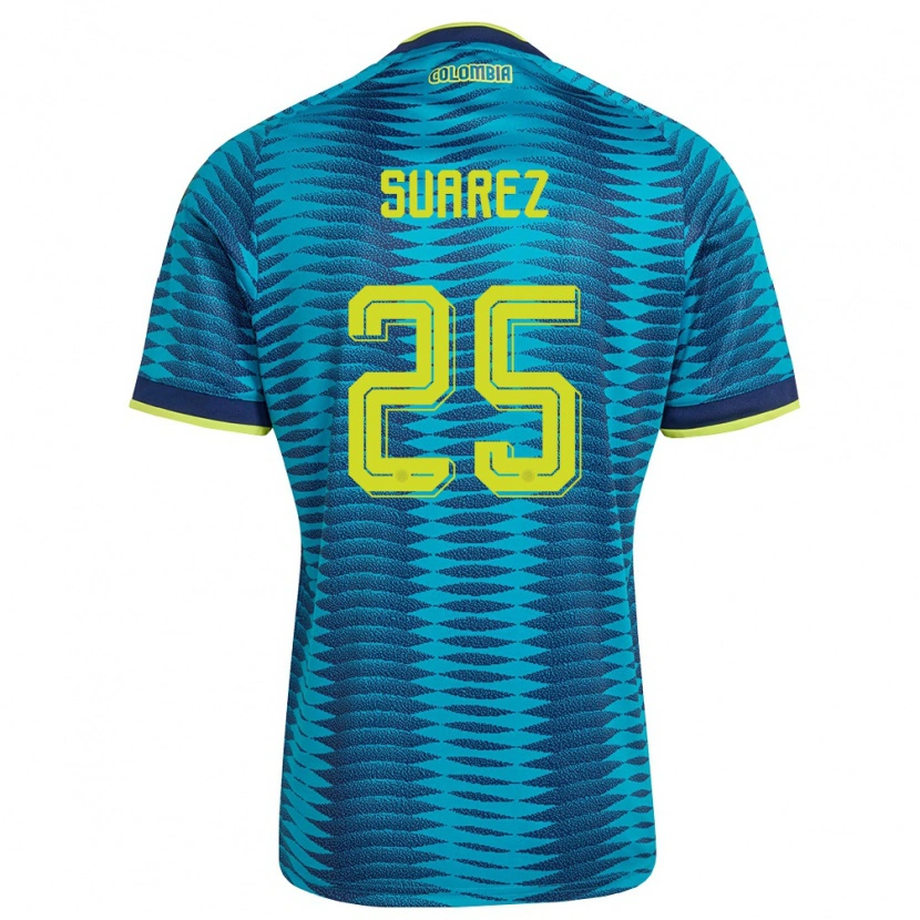 Danxen Dětské Kolumbie Luis Suárez #25 Modrá Námořnická Žlutá Daleko Hráčské Dresy 26-28 Dres