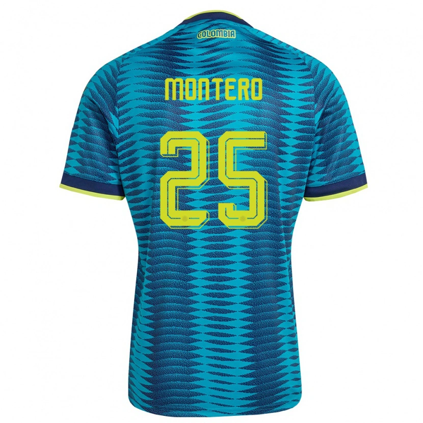 Danxen Dětské Kolumbie Álvaro Montero #25 Modrá Námořnická Žlutá Daleko Hráčské Dresy 26-28 Dres
