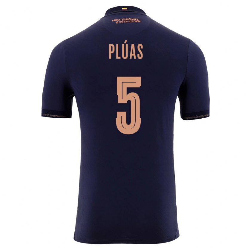 Danxen Dětské Ekvádor Erick Plúas #5 Námořnická Zlatá Daleko Hráčské Dresy 26-28 Dres