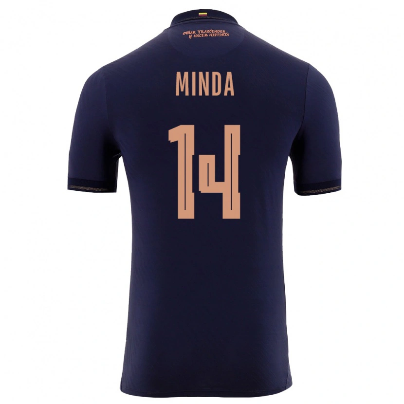Danxen Dětské Ekvádor Alan Minda #14 Námořnická Zlatá Daleko Hráčské Dresy 26-28 Dres