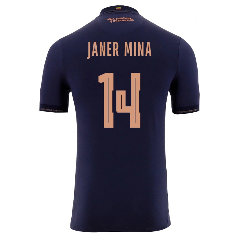 Danxen Dětské Ekvádor Janer Mina #14 Námořnická Zlatá Daleko Hráčské Dresy 26-28 Dres