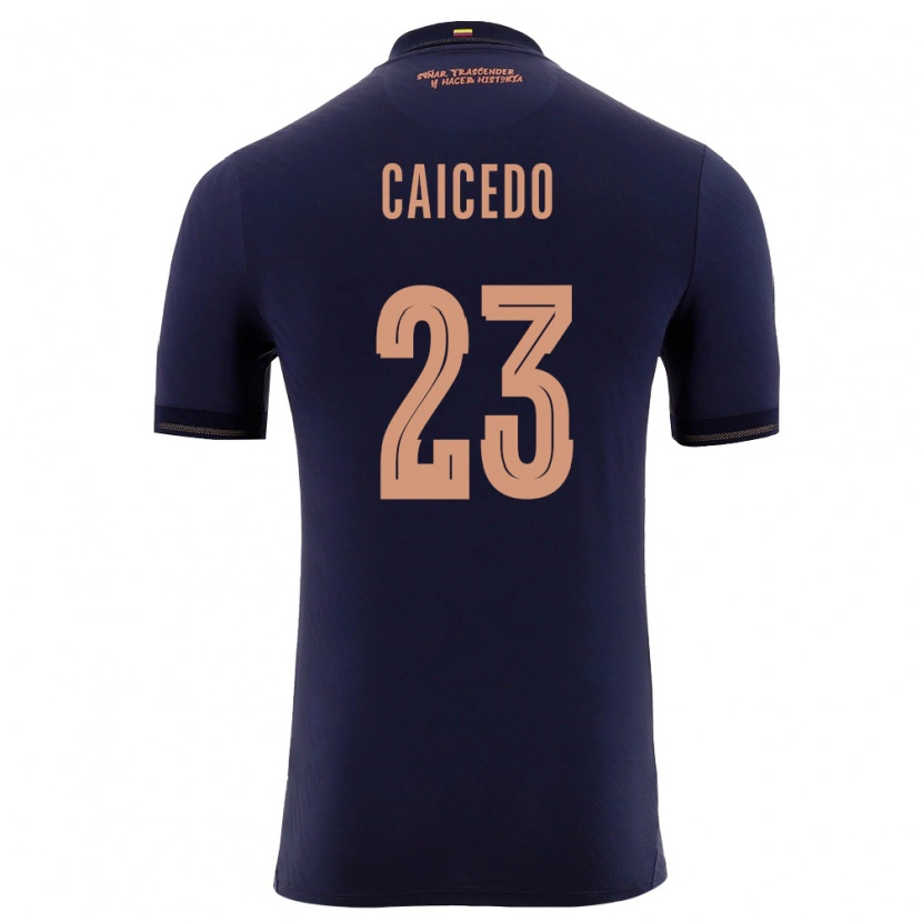 Danxen Dětské Ekvádor Moisés Caicedo #23 Námořnická Zlatá Daleko Hráčské Dresy 26-28 Dres