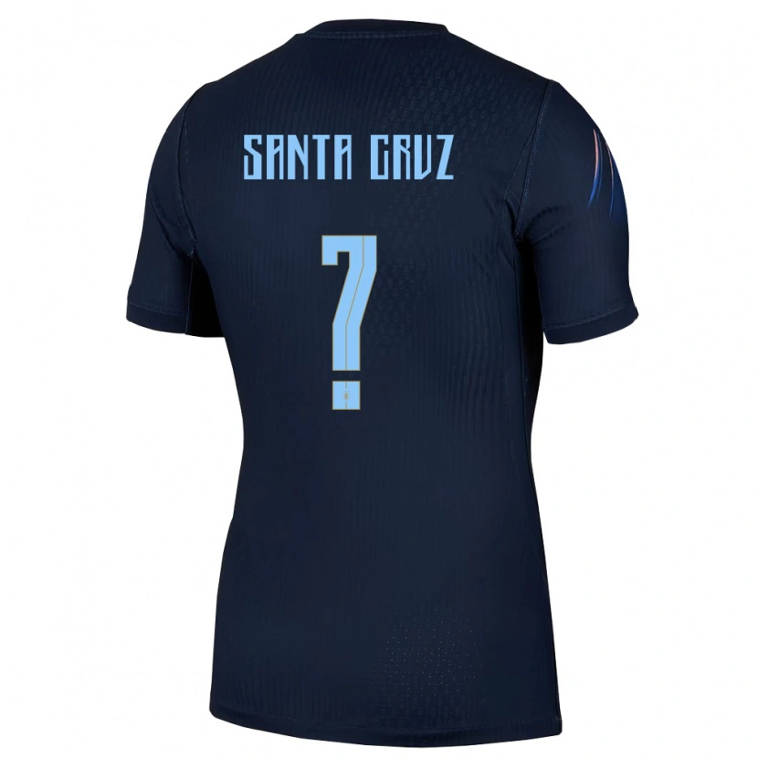 Danxen Dětské Uruguay Braian Santa Cruz #0 Černá Modrá Daleko Hráčské Dresy 26-28 Dres