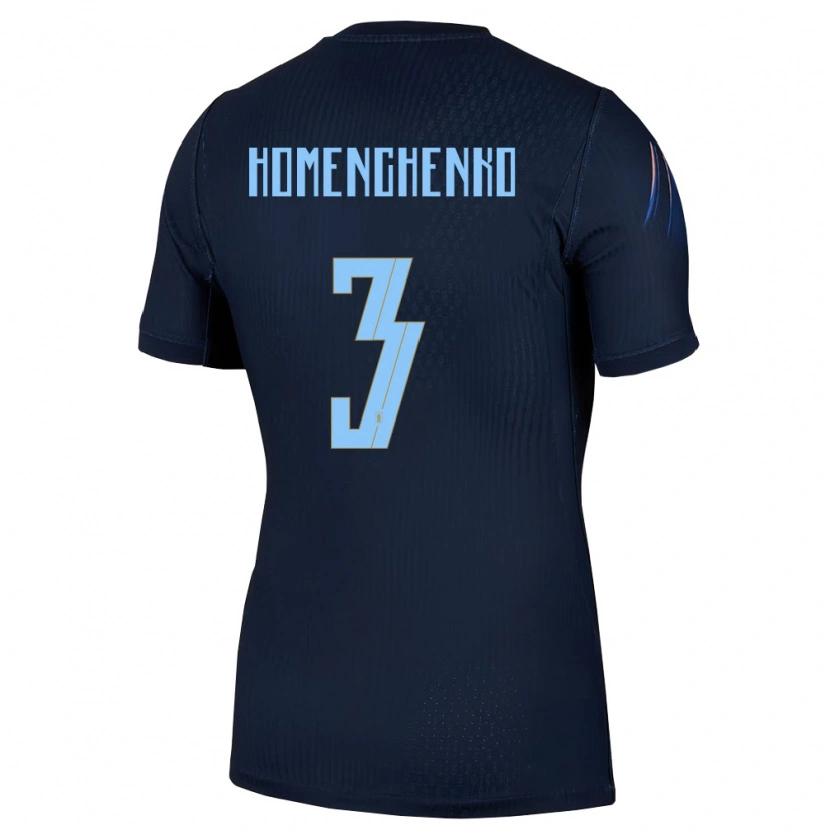 Danxen Dětské Uruguay Santiago Homenchenko #3 Černá Modrá Daleko Hráčské Dresy 26-28 Dres