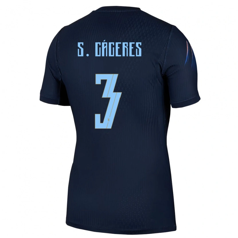 Danxen Dětské Uruguay Sebastián Cáceres #3 Černá Modrá Daleko Hráčské Dresy 26-28 Dres
