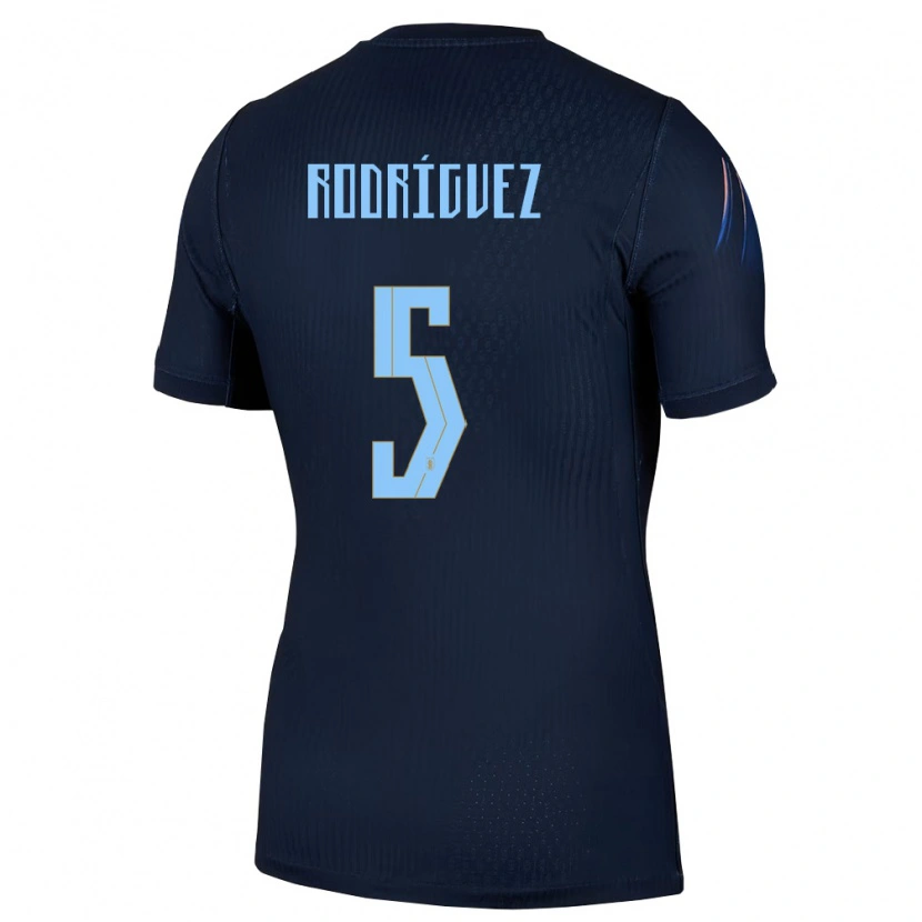 Danxen Dětské Uruguay Juan Rodríguez #5 Černá Modrá Daleko Hráčské Dresy 26-28 Dres
