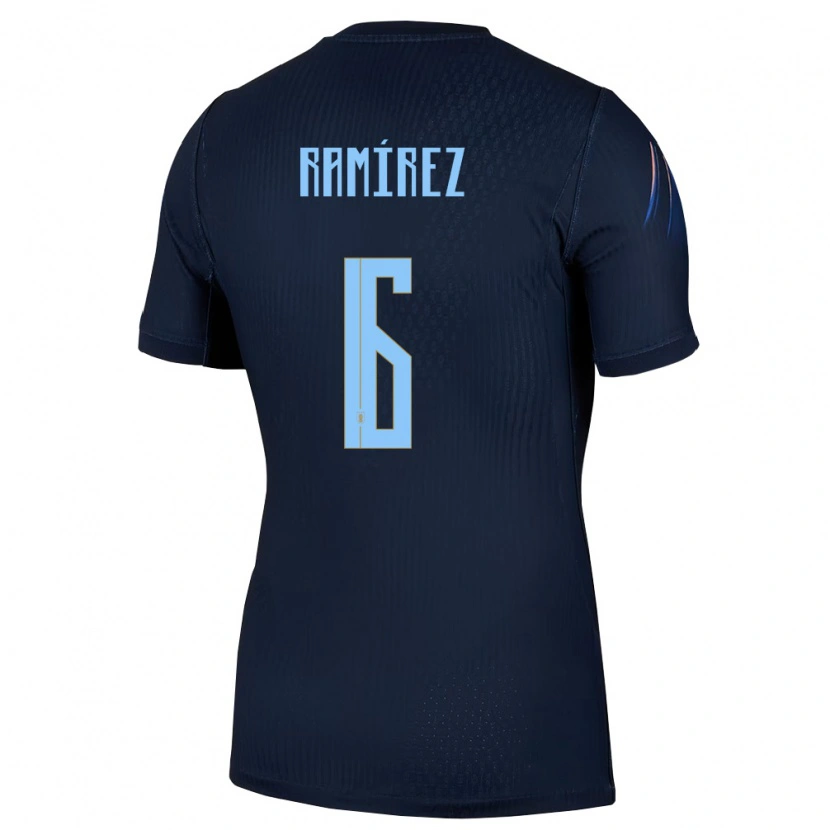 Danxen Dětské Uruguay Sindy Ramirez #6 Černá Modrá Daleko Hráčské Dresy 26-28 Dres