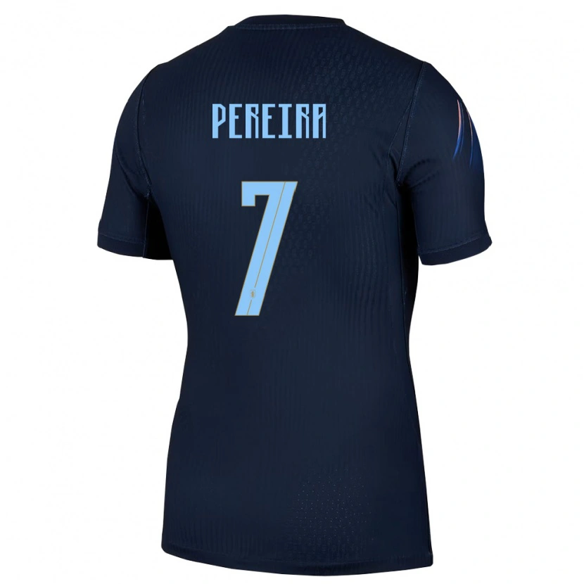 Danxen Dětské Uruguay Bruno Pereira #7 Černá Modrá Daleko Hráčské Dresy 26-28 Dres