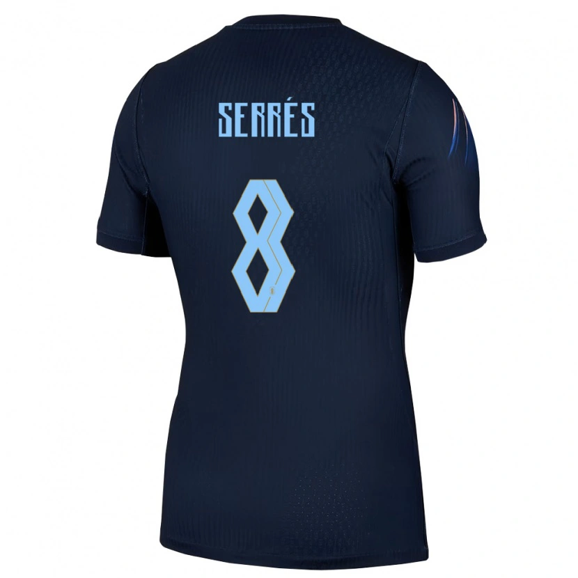 Danxen Dětské Uruguay Felipe Serres #8 Černá Modrá Daleko Hráčské Dresy 26-28 Dres