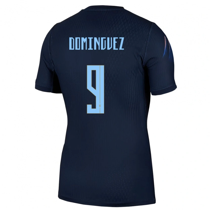 Danxen Dětské Uruguay Facundo Dominguez #9 Černá Modrá Daleko Hráčské Dresy 26-28 Dres