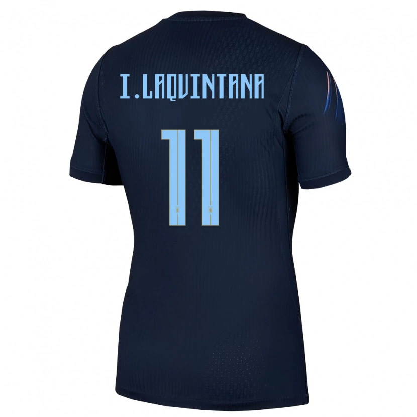 Danxen Dětské Uruguay Ignacio Laquintana #11 Černá Modrá Daleko Hráčské Dresy 26-28 Dres