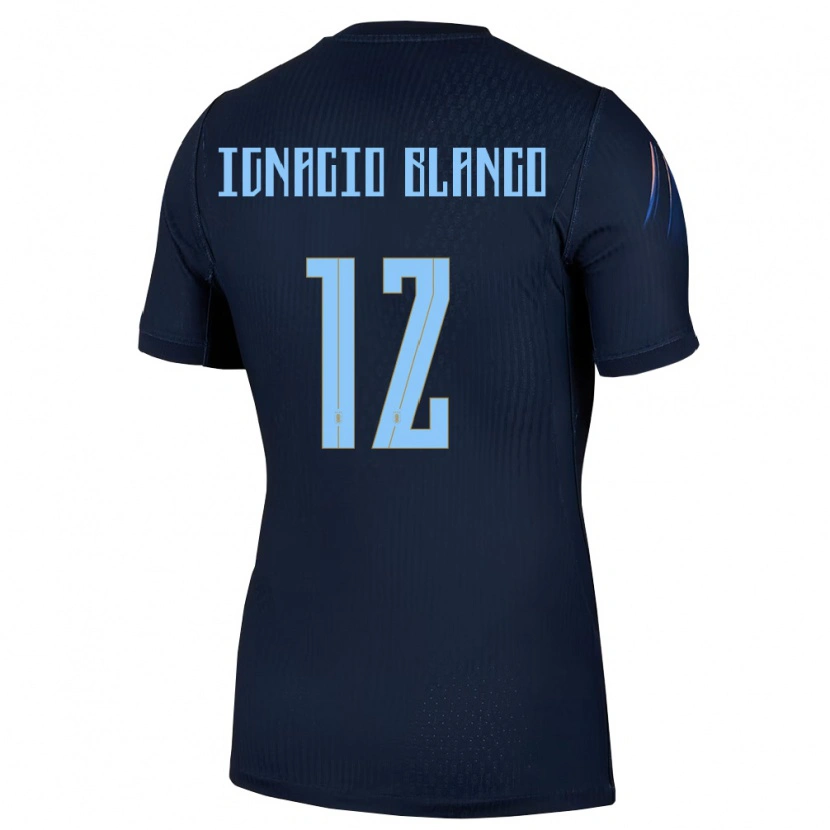 Danxen Dětské Uruguay Juan Ignacio Blanco #12 Černá Modrá Daleko Hráčské Dresy 26-28 Dres