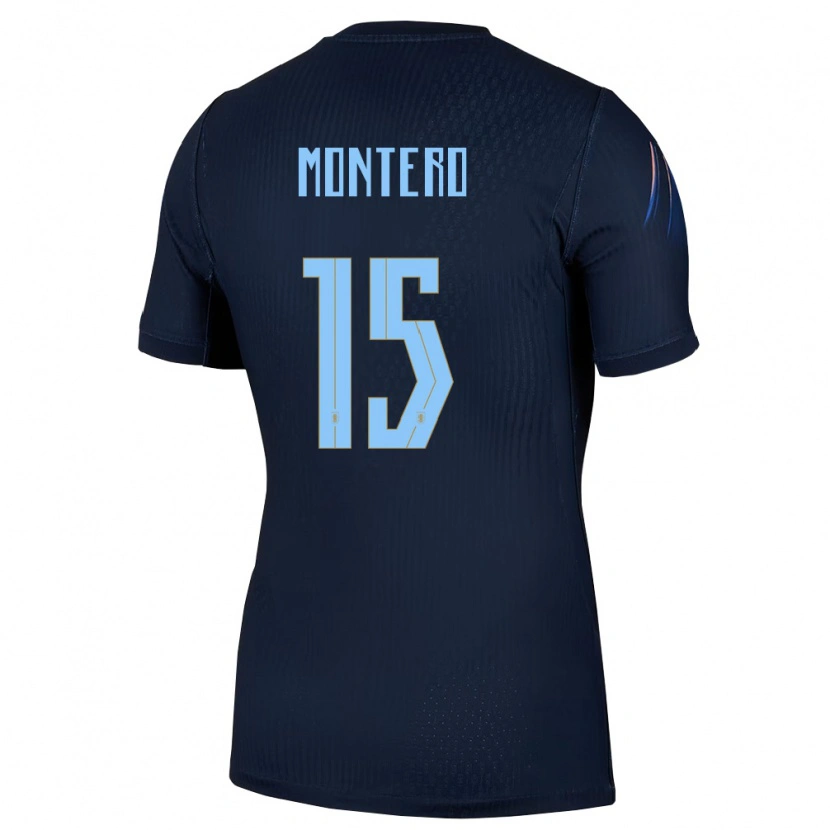 Danxen Dětské Uruguay Alfonso Montero #15 Černá Modrá Daleko Hráčské Dresy 26-28 Dres