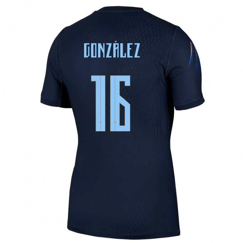 Danxen Dětské Uruguay Lorena Gonzalez #16 Černá Modrá Daleko Hráčské Dresy 26-28 Dres