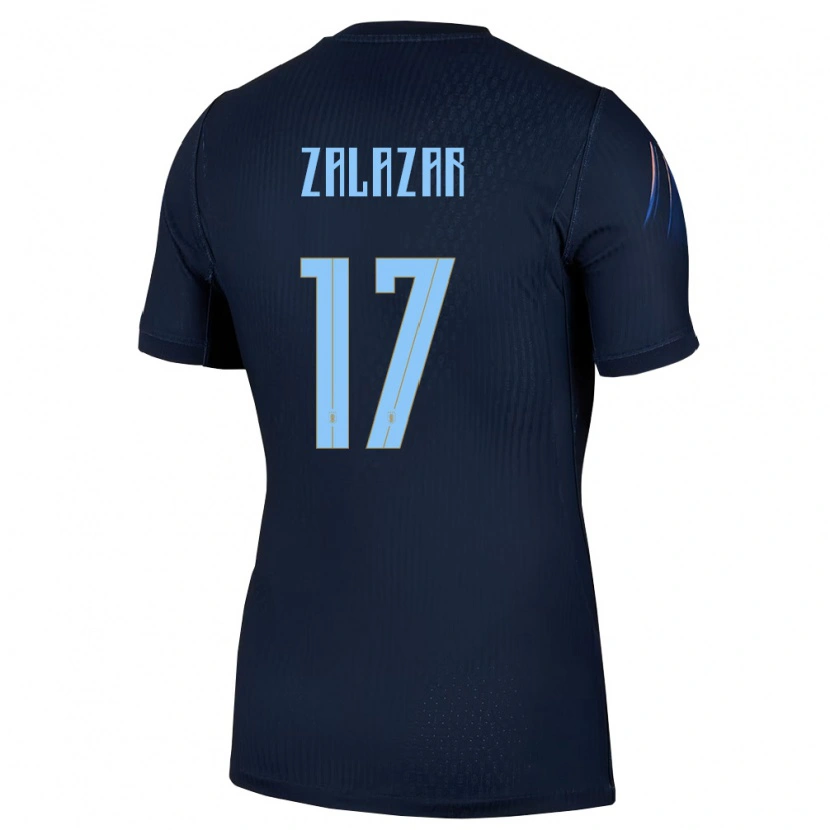 Danxen Dětské Uruguay Mauro Zalazar #17 Černá Modrá Daleko Hráčské Dresy 26-28 Dres