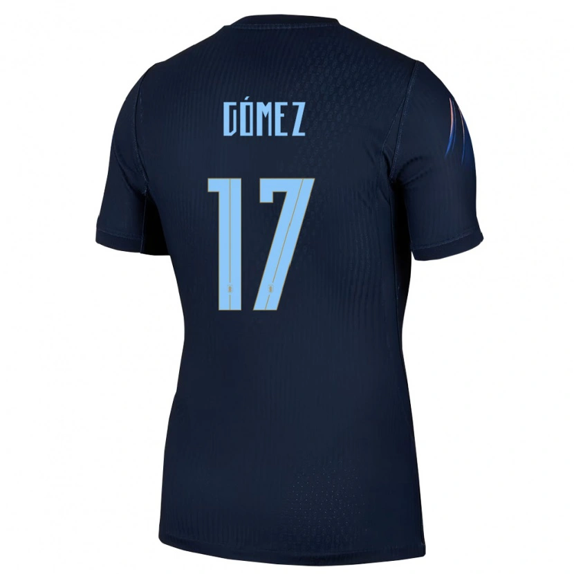 Danxen Dětské Uruguay Cecilia Gomez #17 Černá Modrá Daleko Hráčské Dresy 26-28 Dres